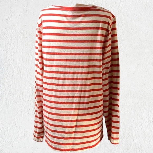 WHITE Stag red and white long sleeve V-neck top with modesty panel size large - Picture 3 of 7
